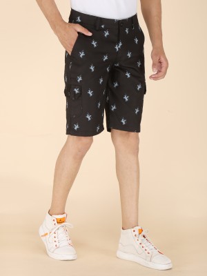 FUBAR Printed Men Black Chino Shorts