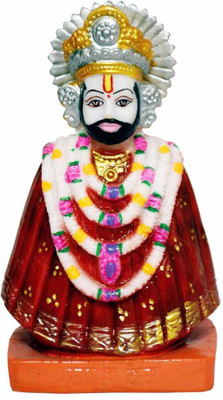 STARDOM MART Poly Resin Khatu Shyam Ji Marble Statue Idol Decorative Showpiece  -  10 cm(Polyresin, Multicolor)