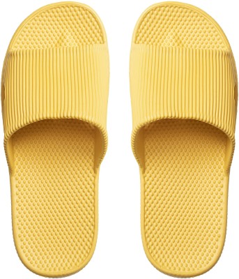 ILU Women Slipper For Women's Flip Flops Massage Fashion Slides Open Toe Non Slip Yellow Slippers(Yellow , 7)