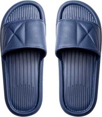 ILU Men Slipper for Men's Flip Flops Home Fashion Slides Open Toe Non Slip Navy Blue Slippers(Navy 10)
