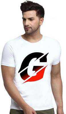 BQF Printed, Self Design, Graphic Print, Typography, Solid Men Round Neck White T-Shirt