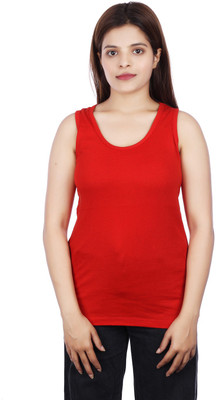 KARMUN Casual Solid Women Red Top