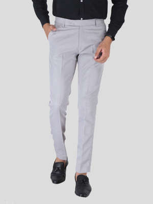 SREY Slim Fit Men Grey Trousers