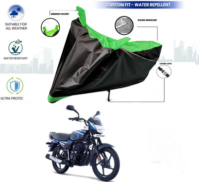 Mdstar Waterproof Two Wheeler Cover for Bajaj(CT100, Green, Black)