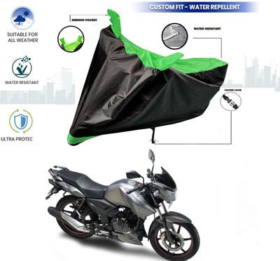 WMIZEXA Waterproof Two Wheeler Cover for TVS(Apache RTR 160, Green, Black)