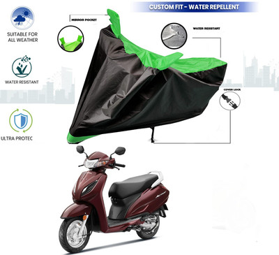 HWSXQAE Waterproof Two Wheeler Cover for Honda(Activa, Green, Black)