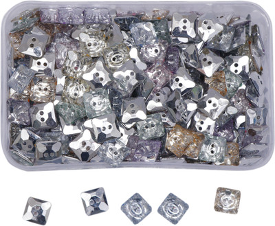 Shivarth Square Shape Glass Loose Spacer Beads for Bracelets Jewellery Making 50pcs10MM