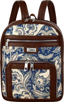 Zebco Women Handmade Jute Vegan Leather Paisley for school & college 10 L Backpack(Multicolor)