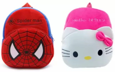 Bluemoon BM-New combo of 2 red spider man,pink hello kitty35.1 12 L Backpack(Multicolor)