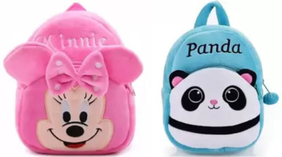 7Eleven Enterprise New AVK_Combo of 2 pink minnie blue panda35.9 10 L Backpack(Multicolor)