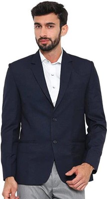 ollien Solid Single Breasted Festive & Wedding Men Blazer(Blue)