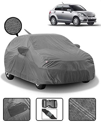 Anlopeproducts Car Cover For Maruti Suzuki Swift Dzire VXI AT Optional (With Mirror Pockets)(Grey)