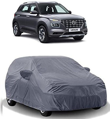 Anlopeproducts Car Cover For Hyundai Venue E Petrol (With Mirror Pockets)(Grey)