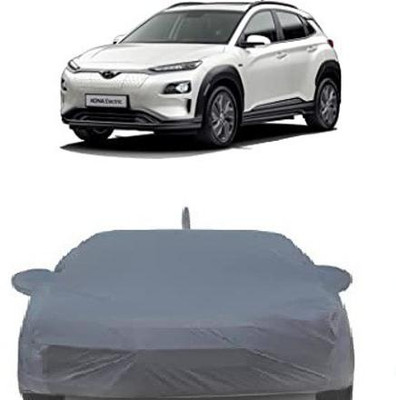 Anlopeproducts Car Cover For Hyundai Kona Premium (With Mirror Pockets)(Grey)
