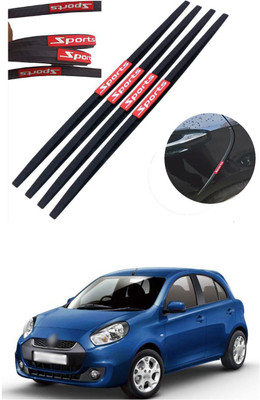 PRTEK Plastic, Rubber Car Door Guard(Black, Red, Pack of 4, Renault, Pulse, Universal For Car)