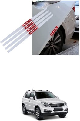 PRTEK Plastic, Rubber Car Door Guard(White, Red, Pack of 4, Mahindra, Universal For Car, Universal For Car)