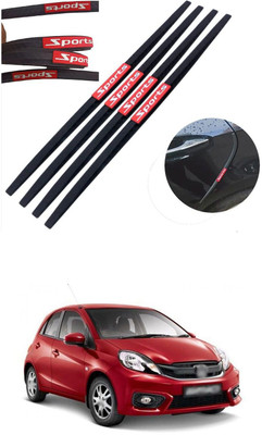 PRTEK Plastic, Rubber Car Door Guard(Black, Red, Pack of 4, Honda, Brio, Universal For Car)