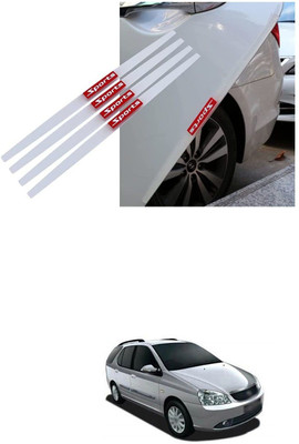 PRTEK Plastic, Rubber Car Door Guard(White, Red, Pack of 4, Tata, Indigo Marina, Universal For Car)
