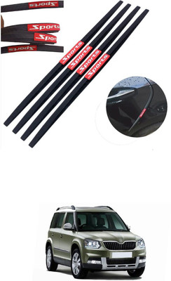 PRTEK Plastic, Rubber Car Door Guard(Black, Red, Pack of 4, Skoda, Yeti, Universal For Car)