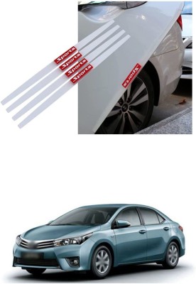 PRTEK Plastic, Rubber Car Door Guard(White, Red, Pack of 4, Toyota, Corolla Altis, Universal For Car)