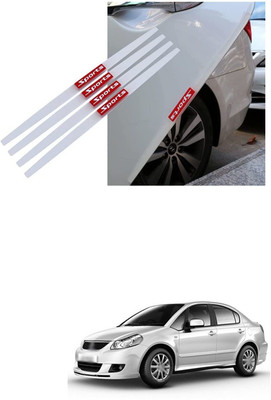 PRTEK Plastic, Rubber Car Door Guard(White, Red, Pack of 4, Maruti, SX4, Universal For Car)