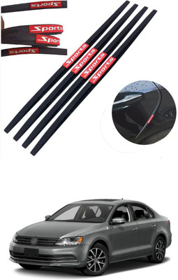 PRTEK Plastic, Rubber Car Door Guard(Black, Red, Pack of 4, Volkswagen, Jetta, Universal For Car)