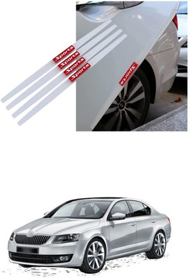 PRTEK Plastic, Rubber Car Door Guard(White, Red, Pack of 4, Skoda, Octavia, Universal For Car)
