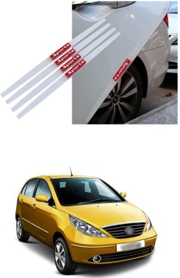 PRTEK Plastic, Rubber Car Door Guard(White, Red, Pack of 4, Tata, Indica Vista, Universal For Car)
