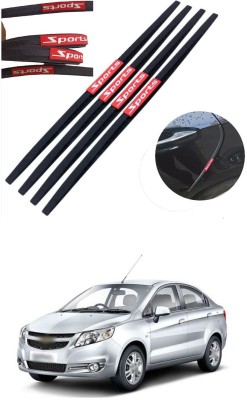PRTEK Plastic, Rubber Car Door Guard(Black, Red, Pack of 4, Chevrolet, Sail, Universal For Car)