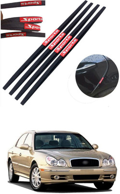 PRTEK Plastic, Rubber Car Door Guard(Black, Red, Pack of 4, Hyundai, Sonata, Universal For Car)