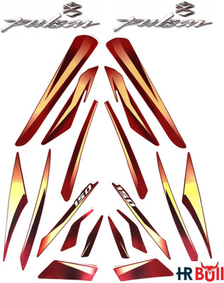 BR BULL Sticker & Decal for Bike(Gold, Red, Multicolor)