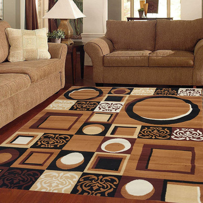 SM Handloom CARPET Multicolor Silk Carpet(5 ft,  X 7 ft, Rectangle)