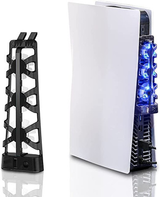 Etzin Dobe PS5 Accessories Cooling Fan with LED Light, Efficient Cooling System 3 Fan Cooling Pad(Black)