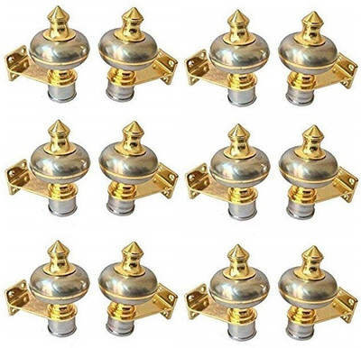 GHAR DWAR Silver Curtain Hooks, Curtain Knobs, Rod Rail Bracket Metal(Pack of 6)