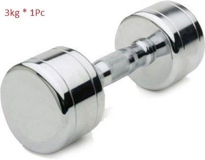 Fitness Kart 3 Kg X 1 Pcs premium Steel Chrome Fixed Weight Dumbbell(3 kg)