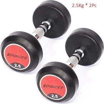 Fitness Kart Bouncer Dumbbells Pure Quality (2.5Kg X 2 Pc) =5 kg) Set For Home Gym Workout Fixed Weight Dumbbell(5 kg)