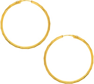 Shining Jewel Shining Jewel Plain Gold Bali Hoop Earrings for Women (SJ_1036) Brass Hoop Earring