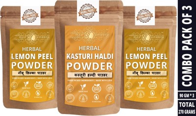 Ayur Blessing Kasturi Haldi, Lemon Peel and Lemon Peel Powder, Skin Care Combo(270 g)