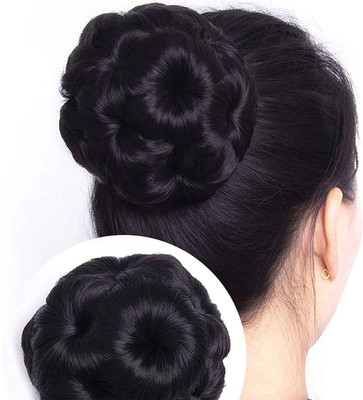 VSAKSH Synthetic Claw  Bun/ Cluture  Bun  Extension (Black) Hair Extension