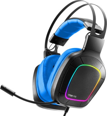 Nitho TITAN PRO RED 7.1 USB Surround Sound Soundcard Noise Canceling Mic RGB LED Wired Gaming Headset(Black/Blue, On the Ear)