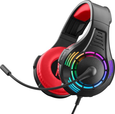 Nitho SPECTRA STEREO GAMING HEADSET RED with Noise Canceling Mic & RGB LED Light Wired Gaming Headset(Black/Red, On the Ear)