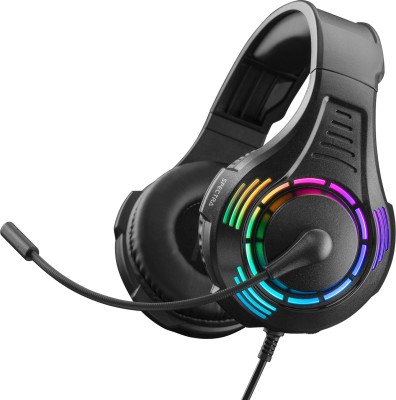 Nitho SPECTRA STEREO GAMING HEADSET RED with Noise Canceling Mic & RGB LED Light Wired Gaming Headset(Black, On the Ear)