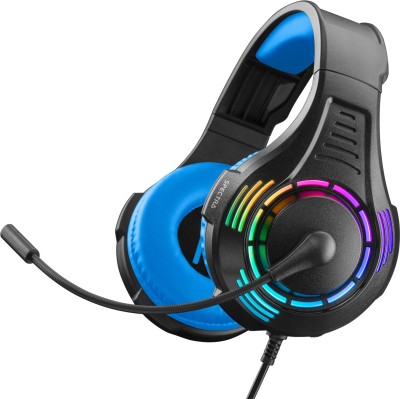 Nitho SPECTRA STEREO GAMING HEADSET RED with Noise Canceling Mic & RGB LED Light Wired Gaming Headset(Black/Blue, On the Ear)