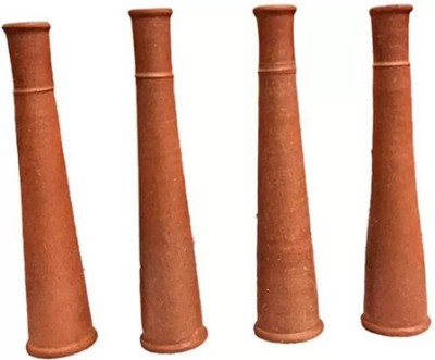 Best Buy Store Desi Handmade Clay chillum 3 Inches Earthenware Outside Fitting Hookah Mouth Tip(Black, Pack of 4)