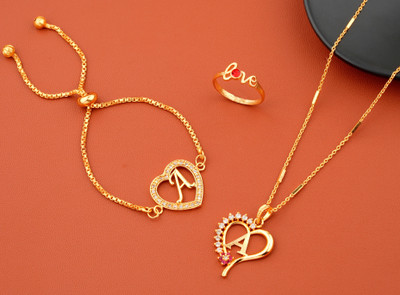 Vraj india Metal, Copper Gold-plated Gold Jewellery Set(Pack of 1)