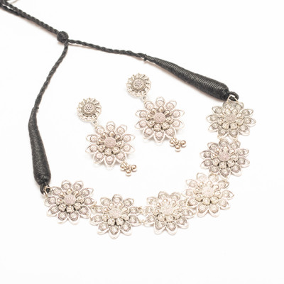 SUZEN Oxidised Silver Silver Jewellery Set(Pack of 1)