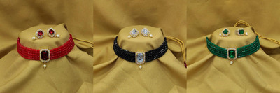 shivay Brass Gold-plated Multicolor Jewellery Set(Pack of 3)