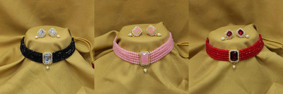 shivay Brass Gold-plated Multicolor Jewellery Set(Pack of 3)