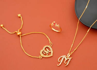 Vraj india Metal, Copper Gold-plated Gold Jewellery Set(Pack of 1)