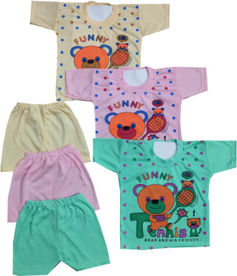 Siddhi Enterprises Baby Boys & Baby Girls Casual T-shirt Shorts(GREEN)